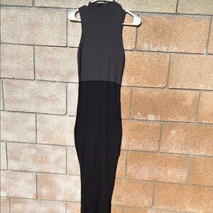 Elegant Black and Gray Stretchy Sleeveless Dress